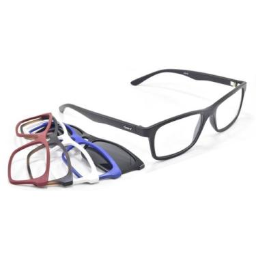 Imagem de Armação Oculos Smart Troca Frentes Clip On Modelo 934 Kit7, Preto