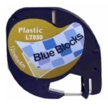 Imagem de Fita Aplicável Rotulador Dymo Letratag Plástica Azul 12Mm - Onxam