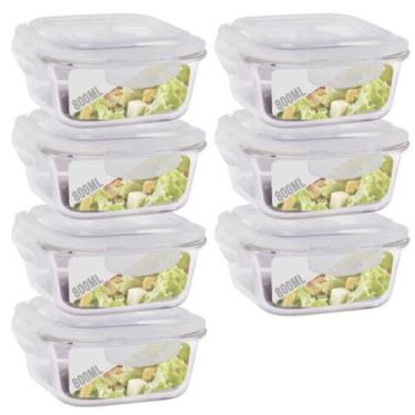 Imagem de Conjunto 7 Potes Hermetico Marmita Fit Anel Vedação 800 ml - Quality H