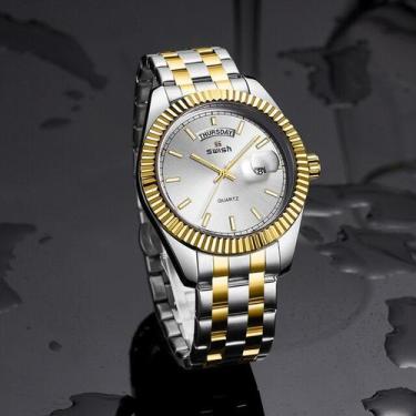 Imagem de Relógio Masculino Dois Tons De Ouro SWISH - ElaShopp