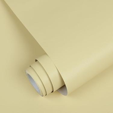 Imagem de Abyssaly Papel de contato amarelo escuro 39,9 cm x 299,7 cm, papel de parede sólido para cainets