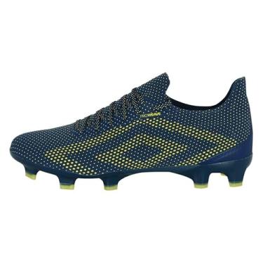 Imagem de Umbro Chuteira de futebol masculina Velocita Matrix Pro Fg, Azul marinho/amarelo brilhante, 39