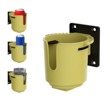 Imagem de Suporte universal de copos de vários tamanhos, suporte de garrafa de cerveja/lata/bebida/vinho para chuveiro, pode conter canecas para carros, caminhões, trailers, vans, barcos (amarelo, médio)