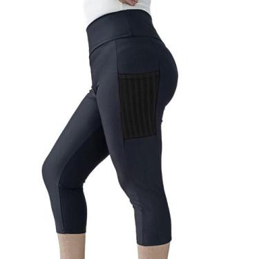Imagem de Legging Corsário Calça Capri com Bolsos Poliamida Spandex P M G GG PIN