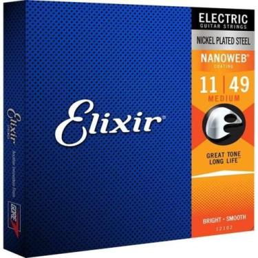 Imagem de Encordoamento Para Guitarra .011 Medium Nanoweb 12102 Elixir F002