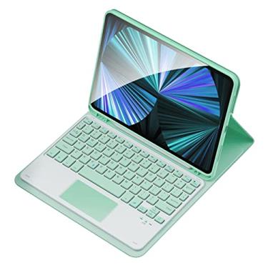 Imagem de Teclado BT sem fio Teclado USB com estojo protetor de couro PU para tablet Compatível com iPad Air2 9,7 pol./ iPad 9,7 pol. / iPad 9,7 pol. / iPad Pro 9,7 pol./604(Verde,TP-1109)