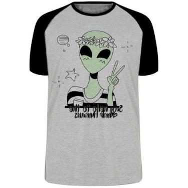 Imagem de Camiseta Alien say hello to the dumb humans Blusa Plus Size extra gran