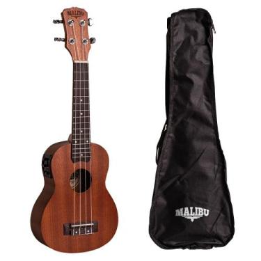 Imagem de Ukulele Malibu Elétrico Soprano 21SE Natural Com Bag