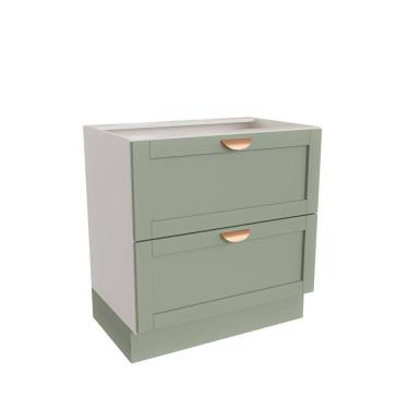 Imagem de Balcão 2 Gavetões 80cm sem Tampo Arizona Cabecasa Madeiramadeira Branco/Menta