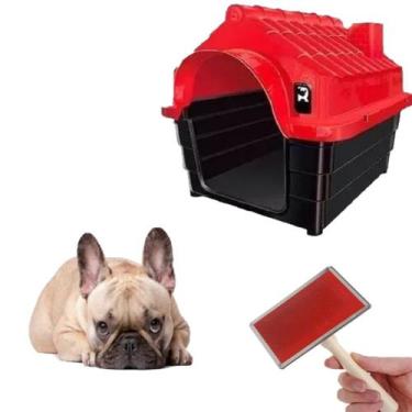 Imagem de Kit Escova Profissional Tira Pelo Cachorros + Casinha Pet N2 - MecPet
