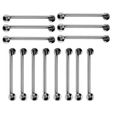Imagem de Barra de Apoio 60cm Aço Inox Kit 14 Unidades Idoso Gestante Criança Su