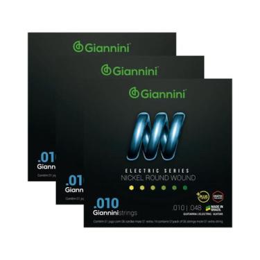 Imagem de Kit 3 Encordoamento Guitarra Giannini Electric Nickel GEEGSTP10 Plus.0