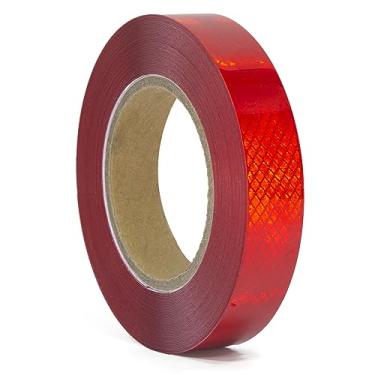 Imagem de XFXIA Fita Refletiva, Fita Refletiva Autoadesiva À Prova D'Água com Pontos, Refletor de Segurança Ao Ar Livre para Reboques, Bicicletas, Carros (Vermelho, 1" X 65 Pés)