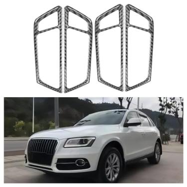 Imagem de IKUESM Compatível com Audi Q5 2010-2017 Acessórios Modificação de fibra de carbono Maçaneta da porta interna do carro Adesivo de acabamento da tampa da moldura decorativa