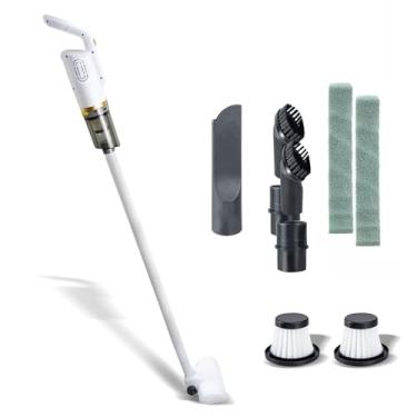 Imagem de Aspirador De Po Vertical Portatil de Mão Vassoura Eletrica Usb Recarregável Bivolt C (Branco)