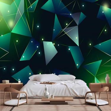 Imagem de Lcythiazole Papel de parede geométrico de tamanho personalizável - papel de parede boho, autoadesivo removível, para sala de estar e escritório