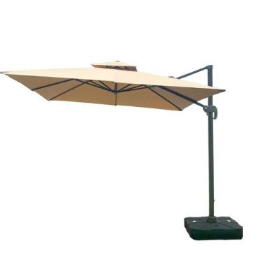 Imagem de Ombrelone Guarda Sol Java Aluminio 3,0 x 3,0 C/ Base 100L - SOL&SOMBRA