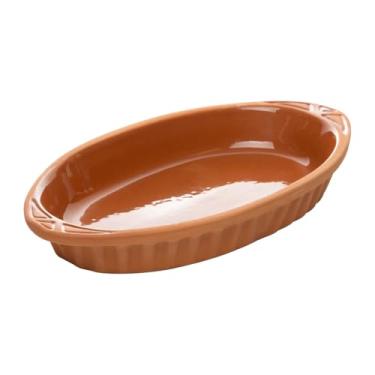 Imagem de WOLFF - Refratário Oval com Alça Maia 33,5cm x 18,5cm x 4,5cm Terracota Cerâmica