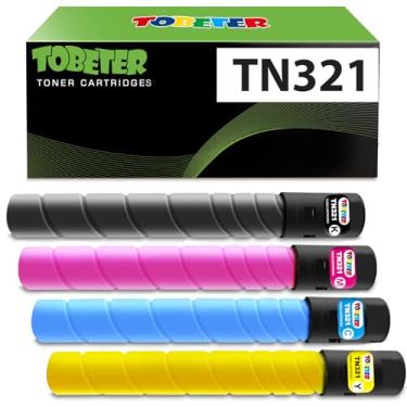 Imagem de ToBeter Cartucho De Toner Compatível Tn321K Tn321C Tn321M Tn321Y Rendimento De 27,5K Compatível Com Impressora Konica Minolta Bizhub C224E C364E C284E C224 C284 C364 Pacote Com 4 Cartuchos De Toner
