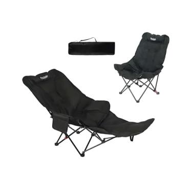 Imagem de Berço e cadeira dobrável de dupla finalidade com apoio para os pés removível para adultos, cadeira de dormir ajustável fácil de montar com bolsa de transporte para pesca, caminhadas, viagens, casa