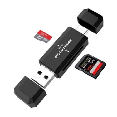 Imagem de A3vsbr leitor tipo pen drive (não possui memória interna) adaptador conector otg USB e type-c cartão micro tf sd xc hc