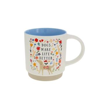 Imagem de Pavilion Gift Company - Cães - Caneca de café e chá de 510 g floral amante de cães pais mãe cachorro pai utensílios de cozinha utensílios de cozinha
