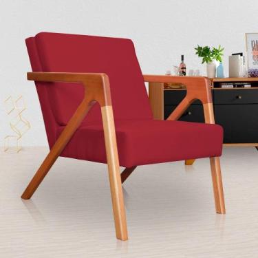 Imagem de Poltrona  Decorativa monalisa belo tok - Suede, Vermelho