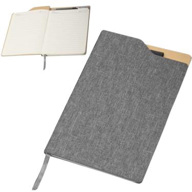 Imagem de Caderno Caderneta Executivo Anotações Capa Dura Elegante Com Pauta Capa em Tecido Folhas Pautadas Anotar Anotacoes Modelo PREMIUM (Cinza)