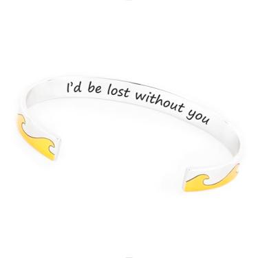 Imagem de História joias pulseiras inspiradoras para mulheres presentes para meninas adolescentes pulseira de punho ondulado presentes de incentivo para sua mãe, filha, amigas, melhores amigas, mantra gravado aniversário, joias de Natal, Metal não precioso, Sem pedras preciosas