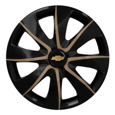 Imagem de Calota esportiva prime 14 gold + emblema gm/chevrolet - Garagem Online