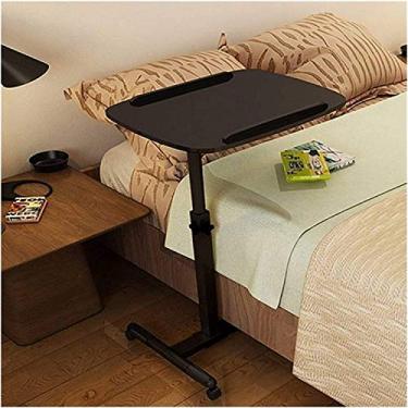 Imagem de Mesa de laptop removível ajustável para laptop, mesa dobrável para computador, mesa giratória para notebook, mesa de cabeceira, sofá-cama, para sala de estar e quarto (preto)