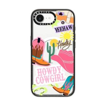 Imagem de CASETiFY Capa Impact para iPhone 16e [proteção contra quedas de grau militar de 2,5 m 4X/compatível com Magsafe] - Howdy Cowgirl - Preto transparente