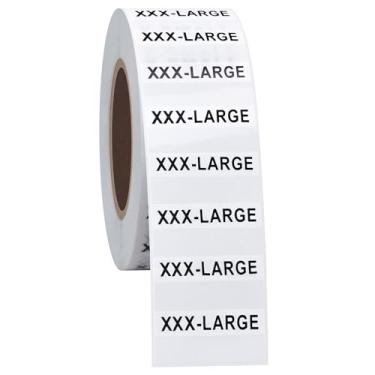 Imagem de Hycodest 250 x 7 peças adesivos de tamanho de roupas etiquetas transparentes 3,2 x 12,7 cm adesivos retangulares tamanho autoadesivo para roupas camisetas varejo (3GG)