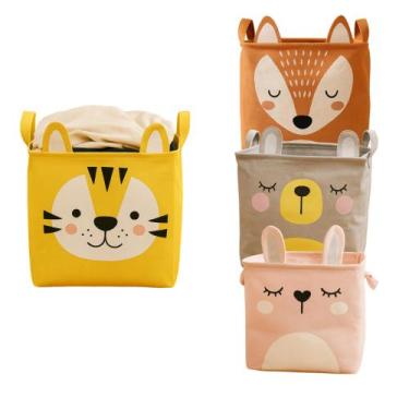 Imagem de Kit 2 Organizador de Brinquedos e Roupas Infantil 33cm Estampa de Bich