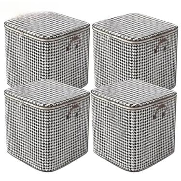 Imagem de 4 Pçs-Caixa Organizador Saco Edredom Cobertor Guarda-Roupa Armário Anti-Poeira Umidade Inseto (140L *4)