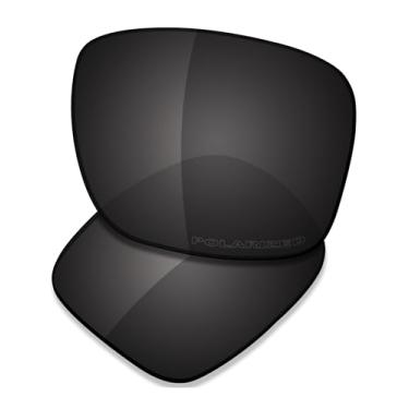 Imagem de SAUCER Lentes de reposição premium para óculos de sol Oakley Latch SQ Low Bridge Fit OO9358 High Defense - preto carbono polarizado