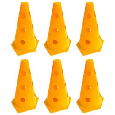 Imagem de Z6x Mini Cone Sinalização Esportivo 23cm Agilidade Furado LARANJA - 36