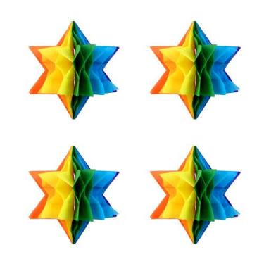 Imagem de Kit Estrela Junina Color Origami 4 Peça 20 cm - Wincy Arraia