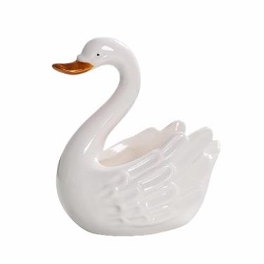 Imagem de Cinzeiro para mulheres fumadoras cinzeiros de mesa redondos de cerâmica criativa moda moderna para mesa de escritório em casa ornamentos (White, B)