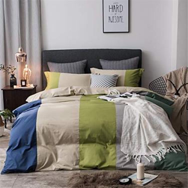 Imagem de Jogo de cama 100% algodão, conjunto de capa de edredom queen king size crianças adultos patchwork capa de edredom conjunto de lençóis de cama fronhas, cor 2,200 * 230 cm