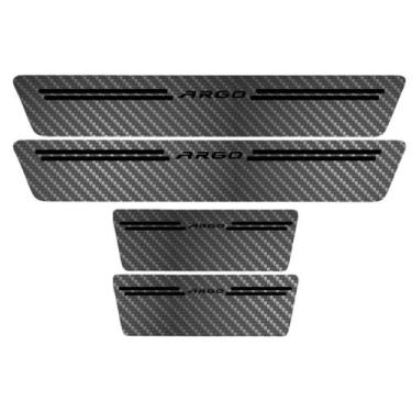 Imagem de Kit Soleira Protetora Porta Premium Black Carbono - Argo - Jhow Adesiv