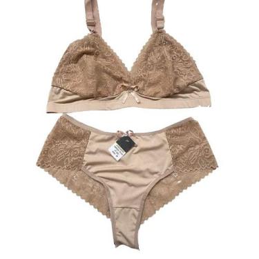 Imagem de Conjunto Plus Size em renda Lingerie conforto - SollBella Store, Choco