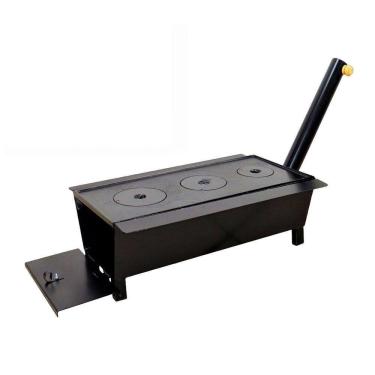 Imagem de Fogão Churrasqueira Caipira Chapa 03 Furo Grelha 60x38x20cm