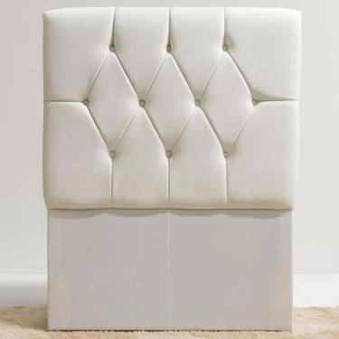 Imagem de Cabeceira Cama Box Solteiro 90cm Eloá Estofada Suede - Divani, Branco