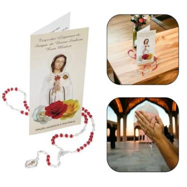 Imagem de Terço Lágrimas De Sangue Nossa Senhora Rosa Mística