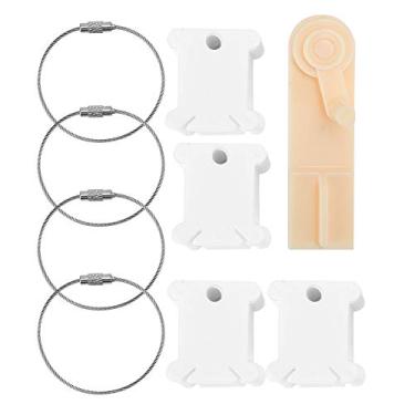 Imagem de Phefop Jogo de Bobina de Plástico Prática -Plástico Diminuindo Com Máquina de Embrulho Manual e Cartões que Têm Anéis