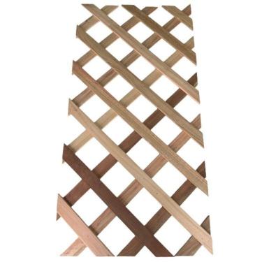 Imagem de Kit 2 Unidades Treliça Decorativa de Madeira sem Borda 60x120cm Vermelho