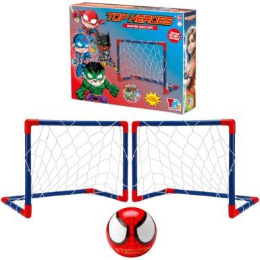 Imagem de Kit 3 em 1 Futebol 2 Traves Golzinhos com Bola de Espuma Super Heróis 