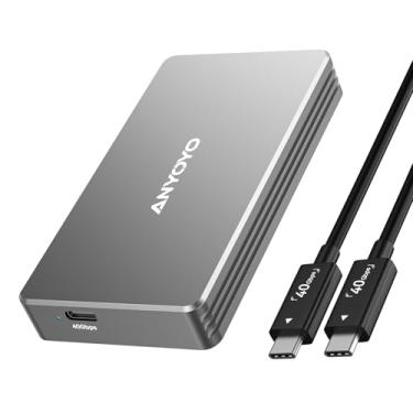 Imagem de ANYOYO Gabinete Ssd Nvme De 40 Gbps Para Thunderbolt 4/3, Usb4 M.2 Pcie 2280 M-Key (Chave B+M), Compatível Com Usb C 3/4, Liga Alumínio, Até 2700 Mb/S