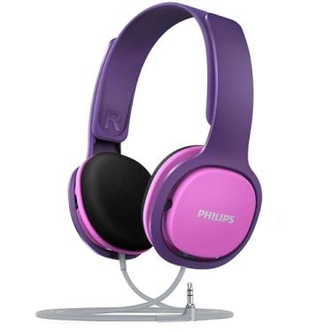 Imagem de Fone de Ouvido infantil on Ear com Protetor e Limitador de Volume, Philips, HK2000BL/00, SHK2000PK/00, Lilas e Rosa
